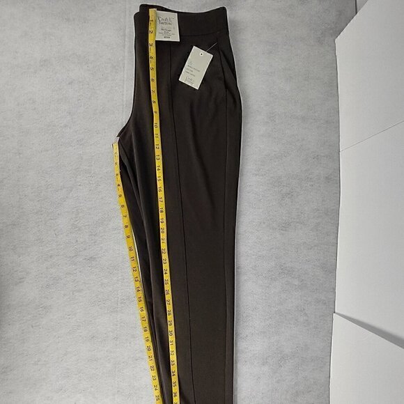 Croft & Barrow Brown Slim Straight Mid Rise Stretch Pull On Pants Size M (NWT) - Picture 8 of 12